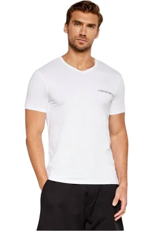 Emporio Armani Top, Herre, Hvid, L, Bomuld, V-hals T-shirts Pakke