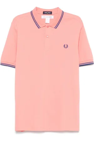Comme des Garçons Top, Herre, Lyserød, S, Polo Shirt med Slogan Print