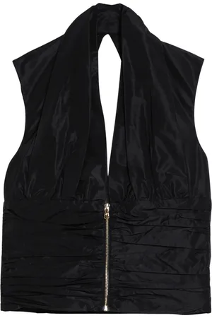 Patou Jakke, Dame, Sort, XS, Uld, Stilfuld Ærmeløs Top