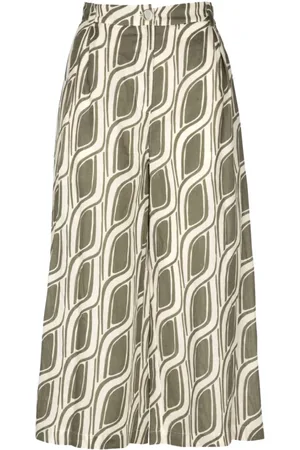Liu Jo Bukser, Dame, Grøn, XS, Tyl, Palazzo Style Cropped Bukser