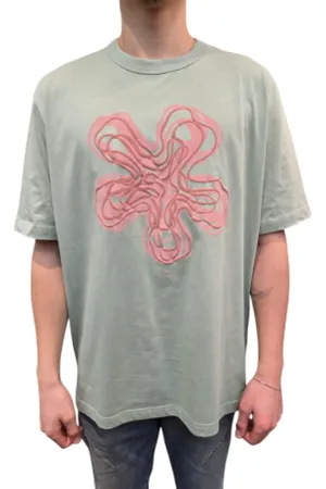 Paul Smith Top, Herre, Grå, L, Mandelgrøn Blomsterprint T-shirt