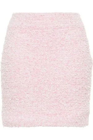Balenciaga Nederdel, Dame, Lyserød, M, Tweed, Tweed Bouclé Nederdel