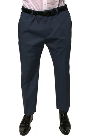 Dolce & Gabbana Bukser, Herre, Blå, 3XL, Bomuld, Elegant Mørkeblå Bomuldsbukser