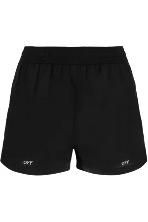 OFF-WHITE Badetøj, Herre, Sort, S, Uld, Monokrome Badeshorts med Ikonisk Monogram