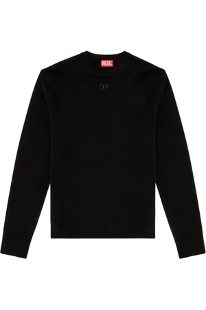 Diesel Strik, Herre, Sort, XL, Uld, Sorte Sweatre til Mænd