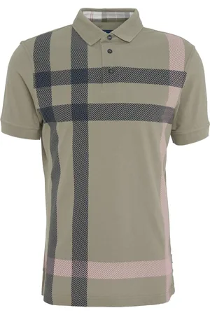 Barbour Top, Herre, Grøn, L, Bomuld, Tartan Polo Shirt Dusty