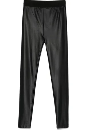 VERSACE Bukser, Dame, Sort, S, Sort Logo Leggings, Elastik Talje, Slim Fit