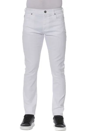 Trussardi Jeans, Herre, Hvid, W34, Bomuld, Elegant hvid bomuldsblandingsjeans