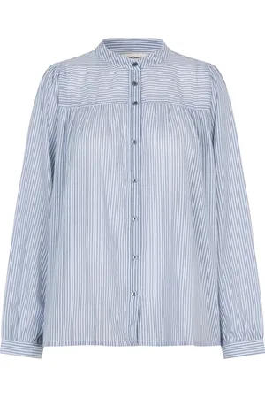 Lollys Laundry Bluser & Skjorter, Dame, Blå, XS, Stribet langærmet skjorte