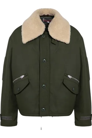 Kenzo Jakke, Herre, Grøn, XL, Uld, Stilfulde Faux Fur Shearling Jakker