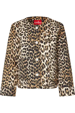 Crās Jakke, Dame, Brun, XS, Bomuld, Foret jakke med leopardprint