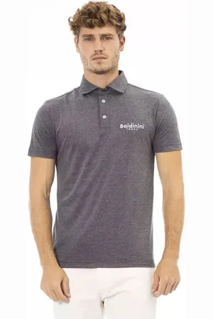 BALDININI Top, Herre, Grå, 3XL, Bomuld, Elegant Grå Bomuldspolo