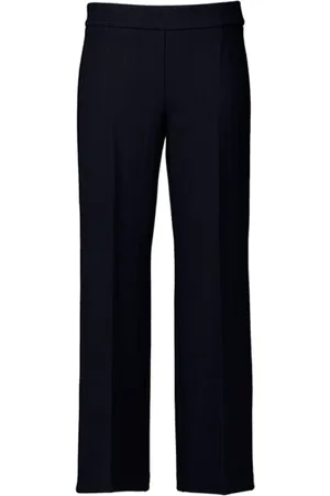 Cambio Bukser, Dame, Blå, 2XL, Uld, Stilfulde Brede Bukser