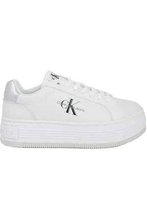 Calvin Klein Sko, Dame, Grå, 41 EU, Læder, Sølv Læder Sneakers