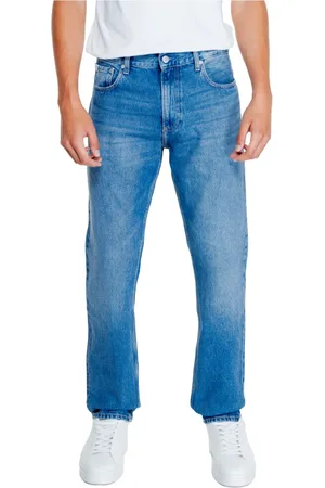 Calvin Klein Jeans, Herre, Blå, W33 L32, Bomuld, Straight Jeans Efterår/Vinter Kollektion