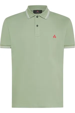 Peuterey Top, Herre, Grøn, L, Bomuld, Klassisk Polo Skjorte med Broderet Logo