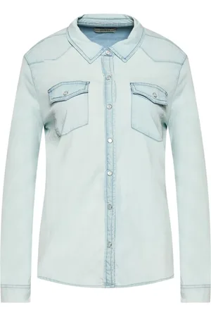 Guess Bluser & Skjorter, Dame, Blå, XS, Denim, Denimskjorte - Faded