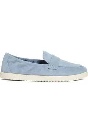 Tory Burch Sko, Dame, Blå, 37 1/2 EU, Blå Ruskind Loafer Sko