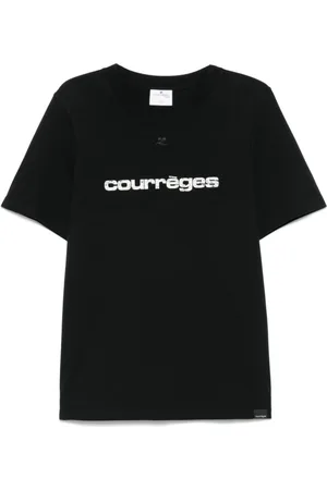 Courrèges Top, Herre, Sort, M, Sort Crew Neck T-shirts og Polos