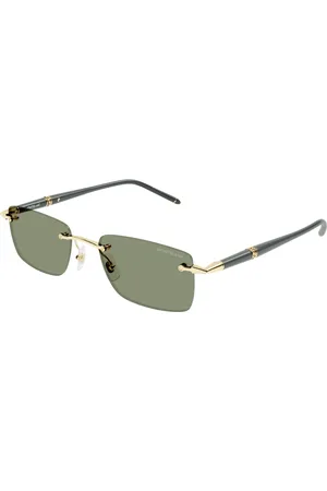 Montblanc Tilbehør, Herre, Gul, 54 MM, Uld, Guld Solbriller med Originale Tilbehør