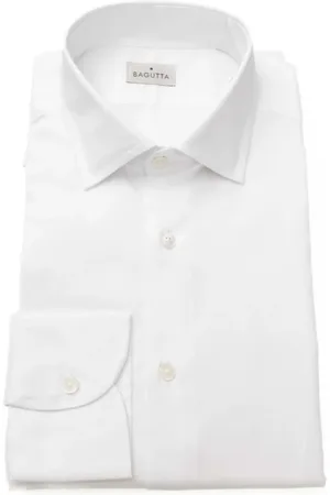 BAGUTTA Skjorte, Herre, Hvid, 2XL, Bomuld, Slim Fit Cotton Shirt