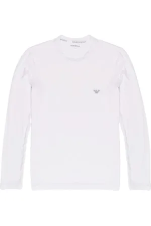 Emporio Armani Top, Herre, Hvid, M, Hvid Modal Skjorte Efterår/Vinter Kollektion
