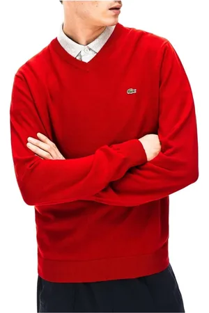 Lacoste Strik, Herre, Rød, S, Bomuld, V-Neck Pullover