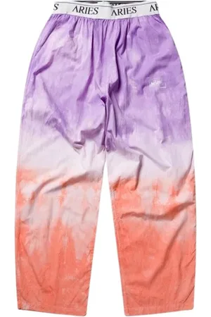 ARIES Bukser, Dame, Flerfarvet, L, Lilla Poplin Dip Dye Bukser