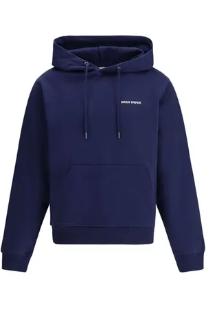Daily paper Sweathshirts & Hoodies, Herre, Blå, M, Bomuld, Monogram Hættetrøje med Kængurulomme