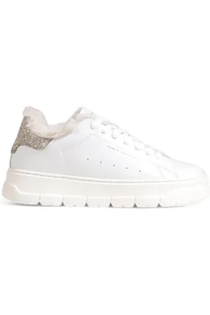 Crime london Sko, Dame, Hvid, 39 EU, Læder, Dame Læder Sneakers Efterår/Vinter Kollektion