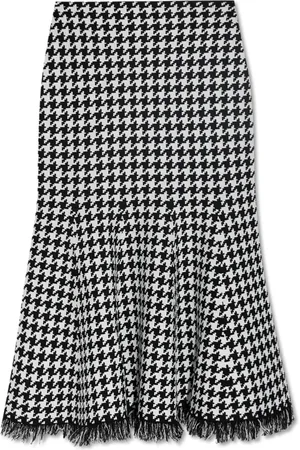Alexander McQueen Nederdel, Dame, Sort, S, Uld, Mønstret nederdel