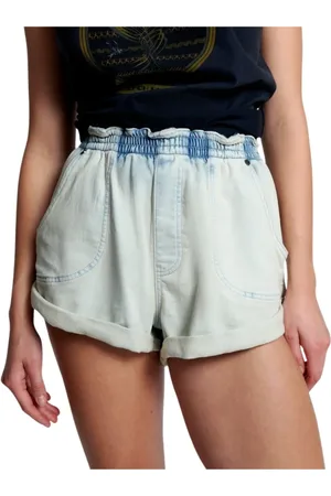 ONE TEASPOON Shorts, Dame, Blå, 2XS, Denim, Højtaljede Boyfriend Denim Shorts