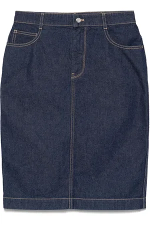 Maison Kitsuné Nederdel, Dame, Blå, W25, Denim, Indigo Blå Denim Nederdel