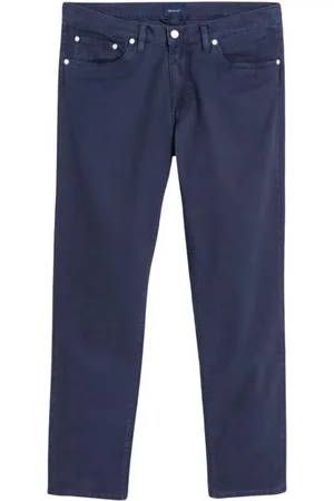 GANT Bukser, Herre, Blå, W30 L34, Bomuld, Comfort Chino - Straight Fit