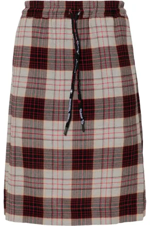 Vivienne Westwood Nederdel, Dame, Rød, S, Uld, Rød Tartan Check Snørebåndsshorts