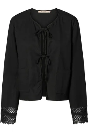RUE de FEMME Bluser & Skjorter, Dame, Sort, XL, Spandex, Elegant Valentine Skjorte med Bindefront