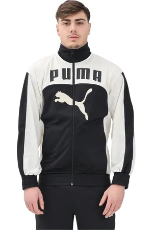 PUMA Sweathshirts & Hoodies, Herre, Sort, S, Polyester, Sort Lynlås Track Jacket Retro Stil