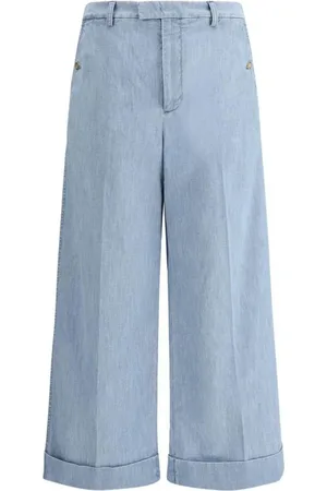 VALENTINO Jeans, Herre, Blå, S, Denim, Moderne Wide Leg Denim Bukser