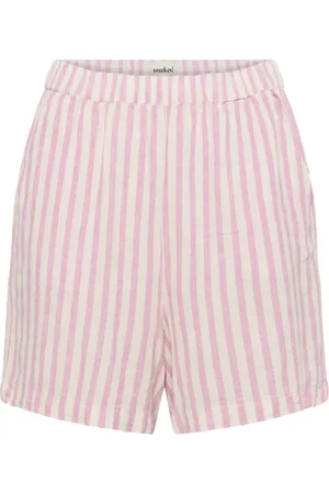 Soaked in Luxury Shorts, Dame, Lyserød, S, Uld, Stribede Shorts & Knickers /Hvid