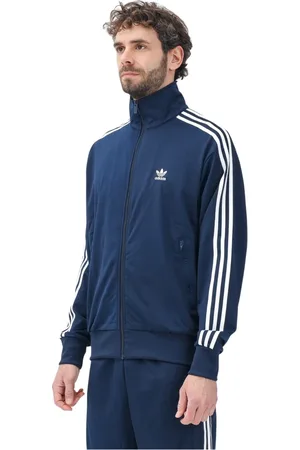adidas Sweathshirts & Hoodies, Herre, Blå, L, Blå Firebird Lynlås Sweater