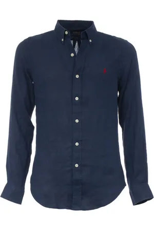 Ralph Lauren Skjorte, Herre, Blå, XL, Linned, Casual Skjorte