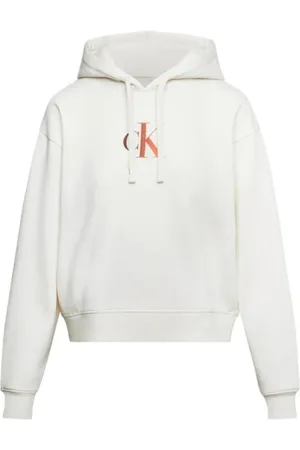 Calvin Klein Sweathshirts & Hoodies, Dame, Hvid, M, Bomuld, Gradient CK Hoodie