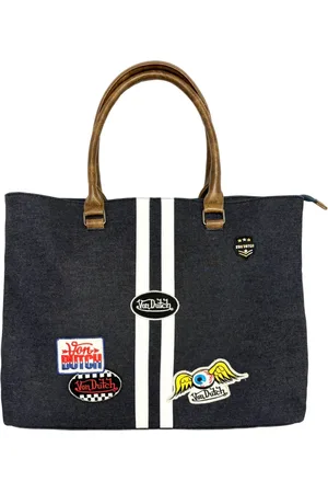 Von Dutch Taske, Herre, Blå, ONE SIZE, Denim, Denim Håndtaske - Patchet Logo