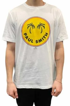 Paul Smith Top, Herre, Hvid, S, Hvid Sun & Palm Smiley T-shirt
