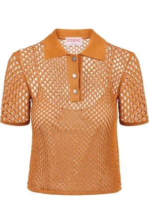 Iceberg Strik, Dame, , M, Bomuld, Gulerod åbenstrikket sports polo