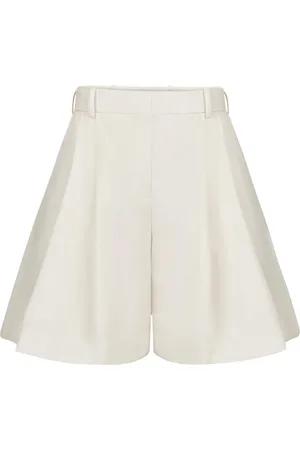 Nina Ricci Shorts, Dame, Hvid, XS, Bred Plisseret