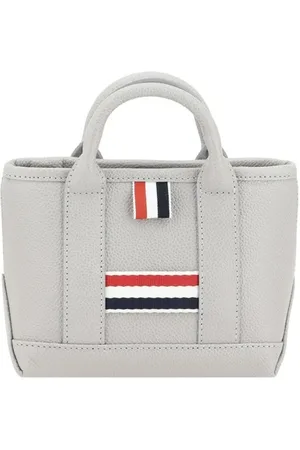 Thom Browne Taske, Dame, Grå, ONE SIZE, Læder, Elegant Lædertaske med Rørhåndtag