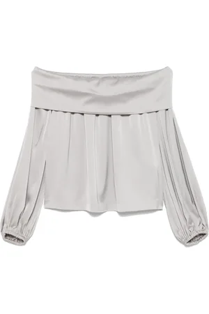 D.EXTERIOR Bluser & Skjorter, Dame, Grå, M, Satin, Lys Grå Satinbluse med Cowl Neck