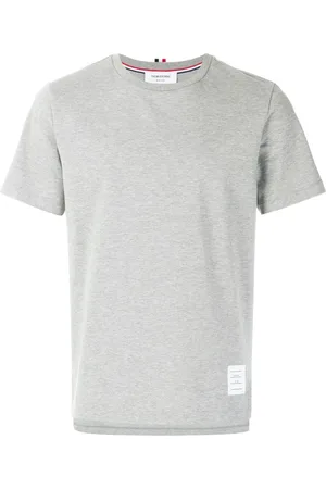 Thom Browne Top, Herre, Grå, L, Grå Side Slids Tee Polos