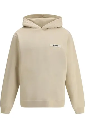 Jacquemus Sweathshirts & Hoodies, Herre, , S, Bomuld, Monogram Patch Bomuldshættetrøje Plys Interiør